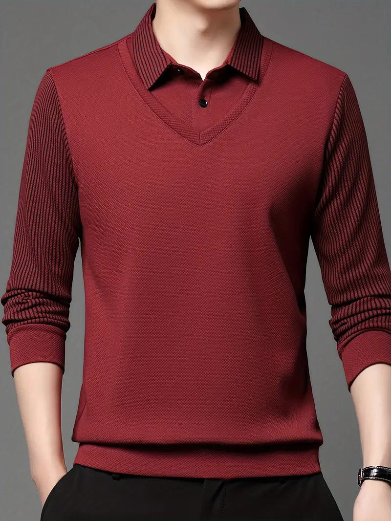 Charles 2-in-1 poloshirt met lange mouwen