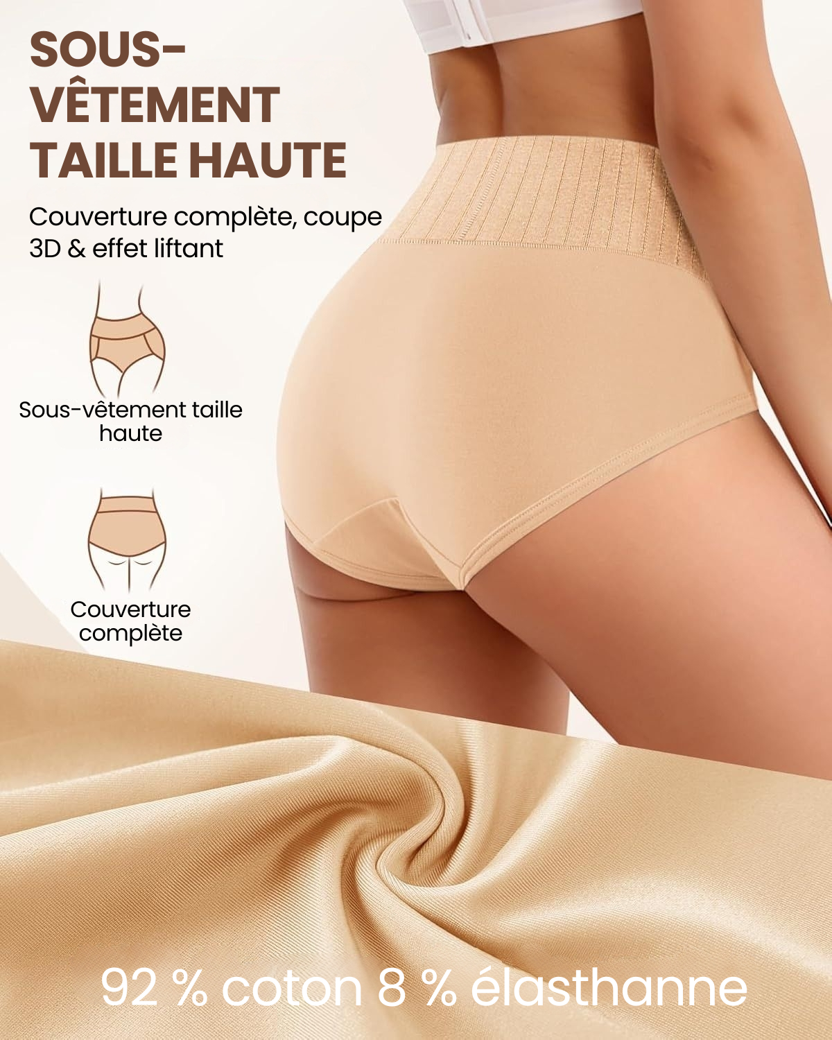 Culottes Gainantes Taille Haute Antibactériennes | 2+2 GRATUITES