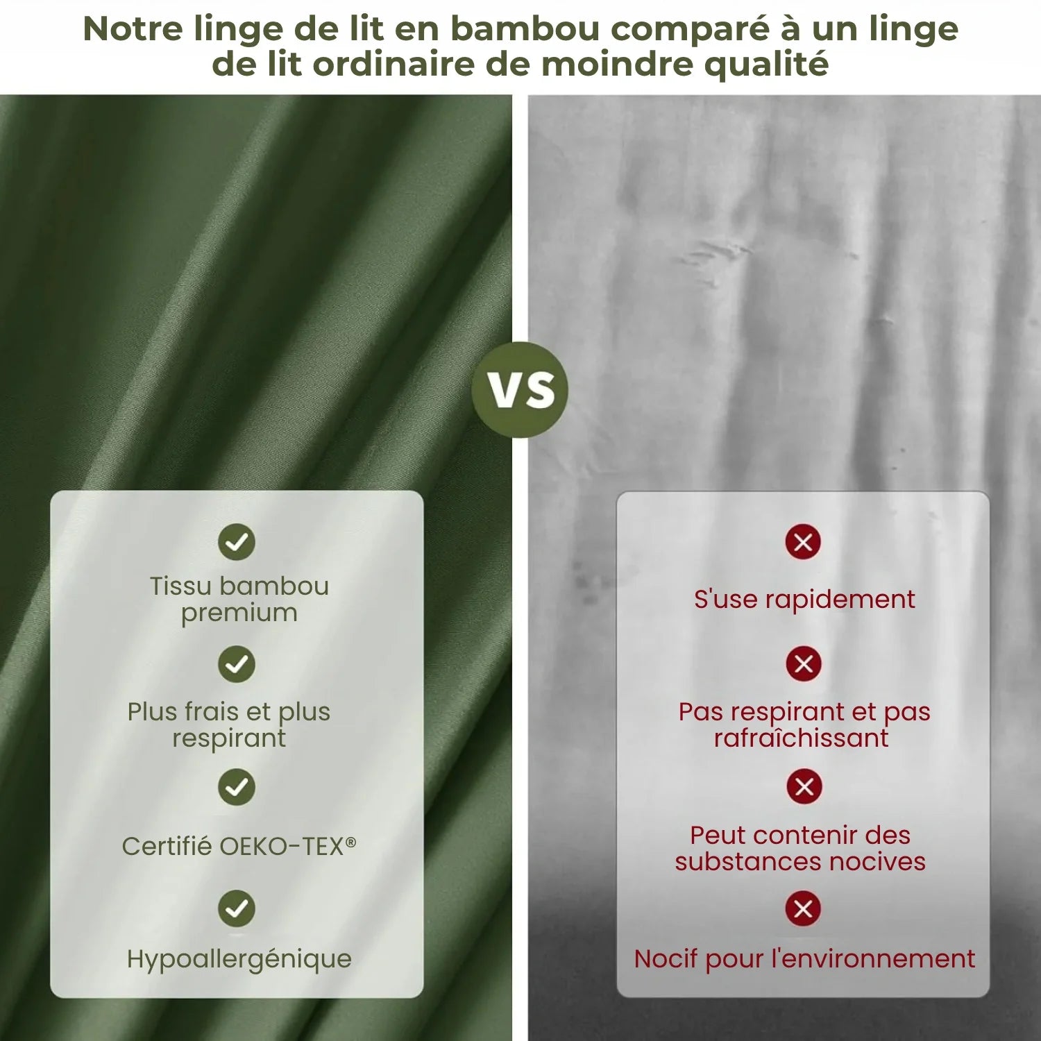 Bamboo Cooling Sheet Set 4 pièces