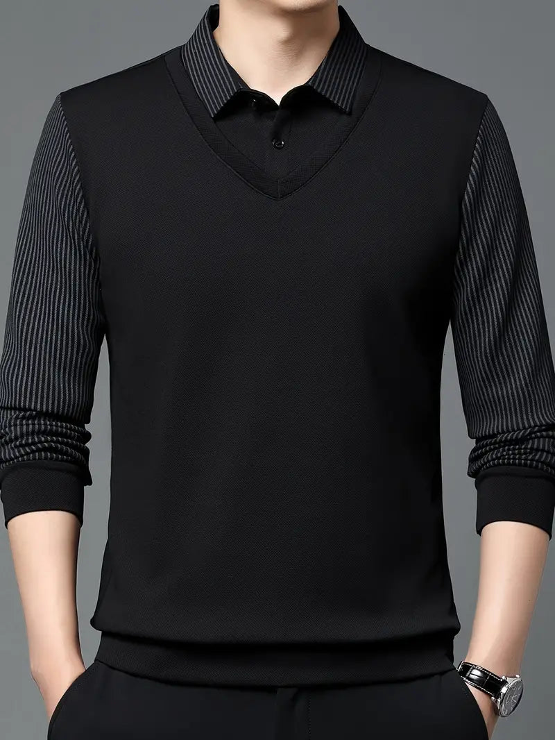 Charles 2-in-1 poloshirt met lange mouwen