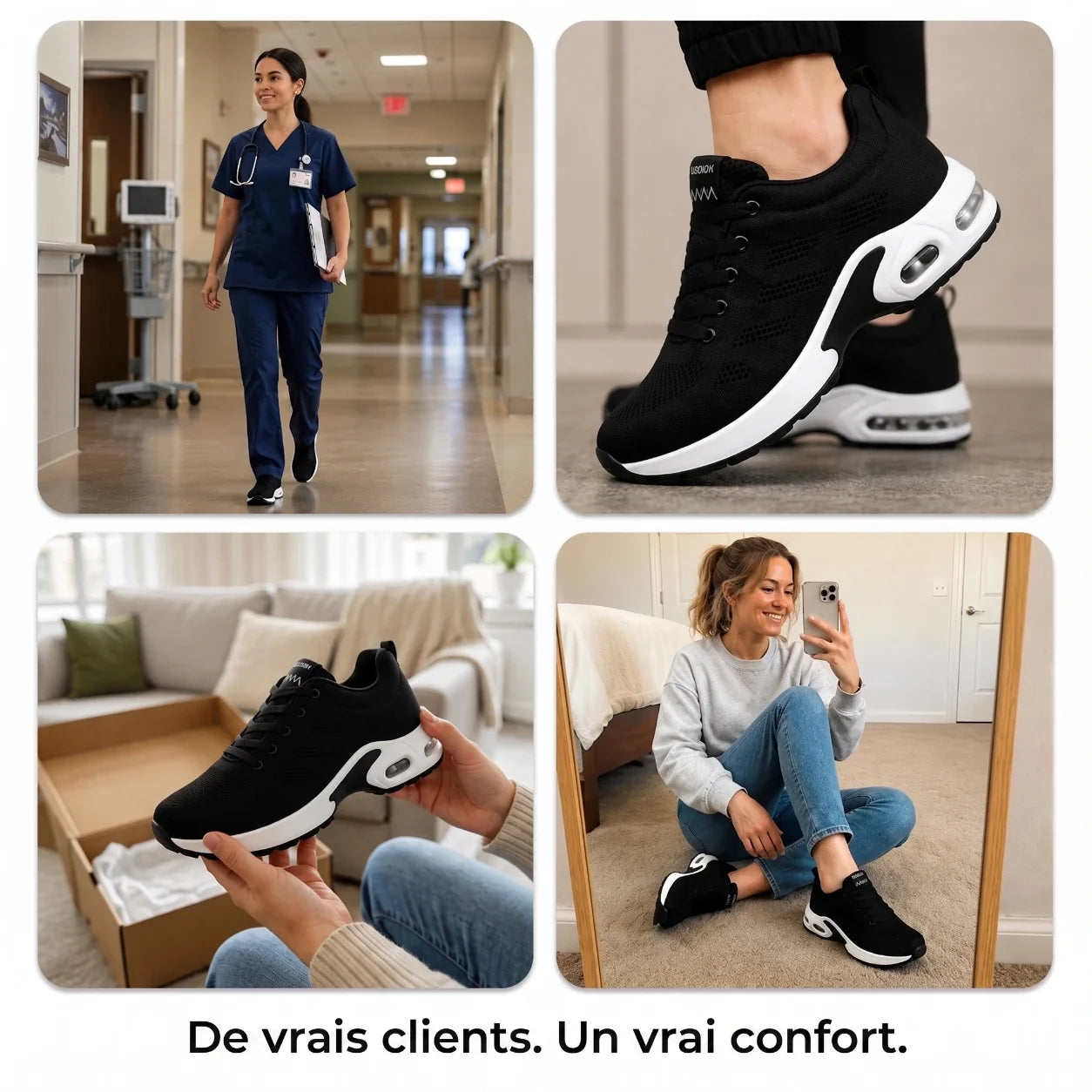 OrthoWalk™ – Chaussures de travail 12 h pour soulager les douleurs aux pieds, genoux & dos