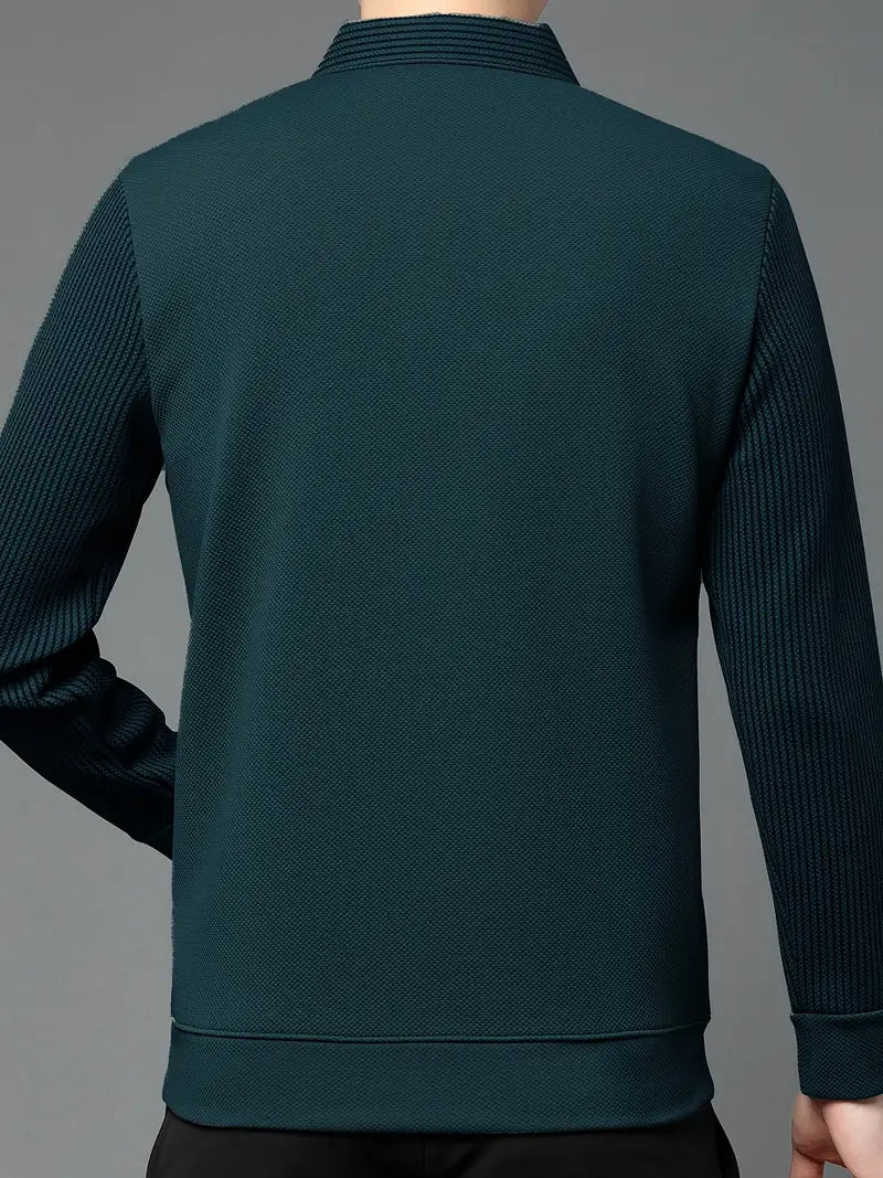 Polo Homme Manches Longues 2 en 1 - Élégant et Respirant