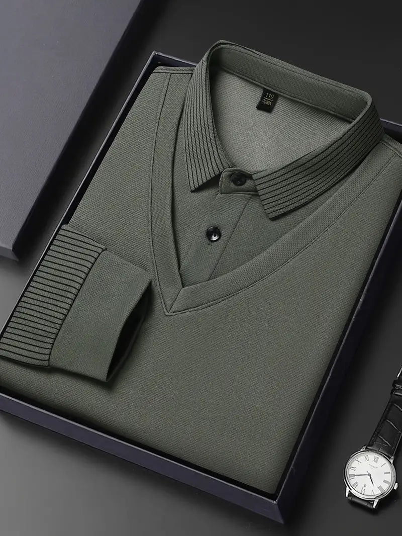 Charles 2-in-1 poloshirt met lange mouwen