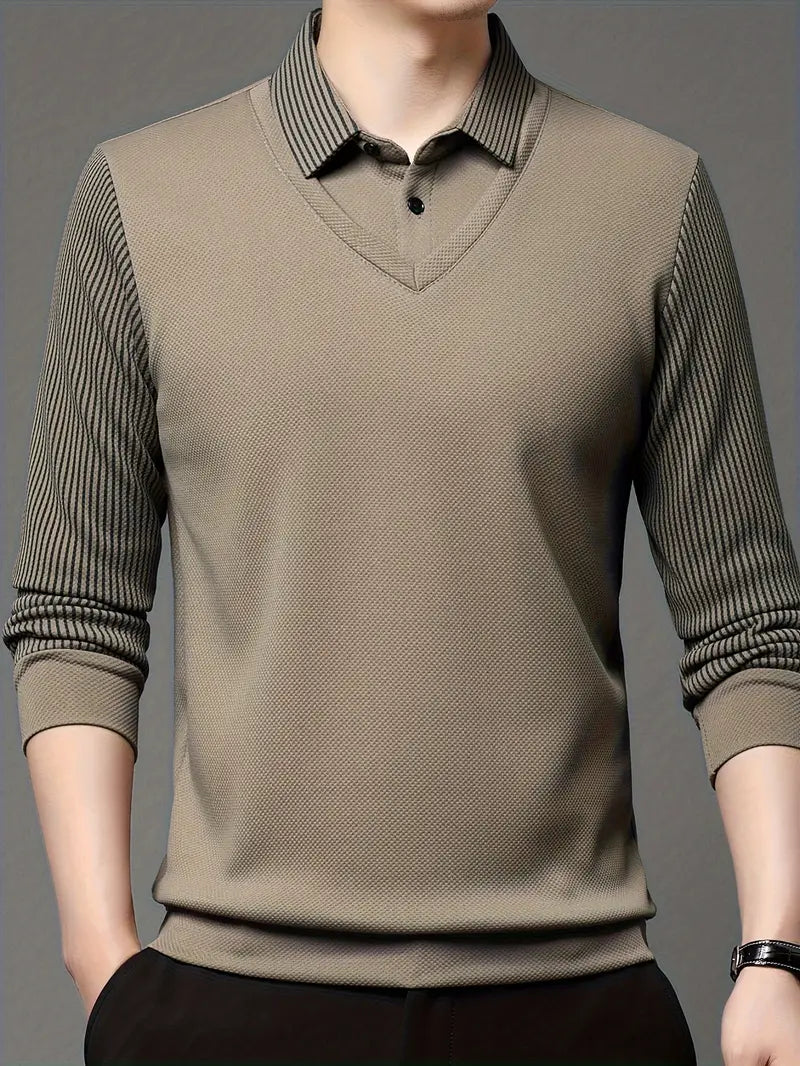 Charles 2-in-1 poloshirt met lange mouwen