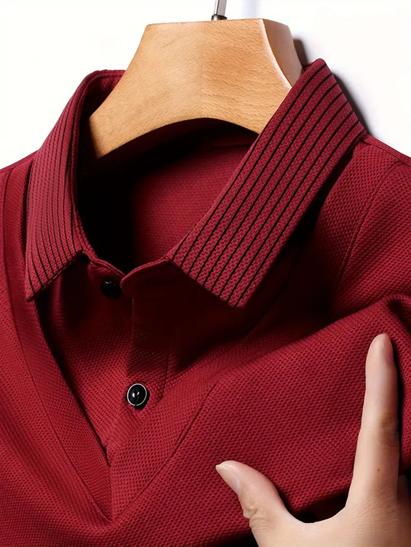 Polo Homme Manches Longues 2 en 1 - Élégant et Respirant
