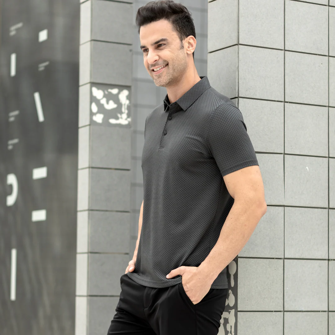 Polo Homme Texturé et Extensible