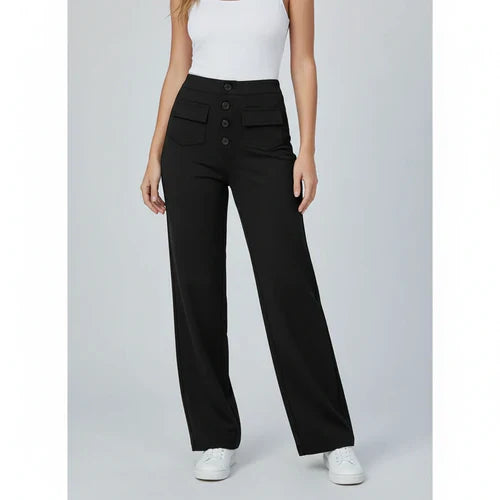 Pantalon Taille Haute Extensible avec Poches Latérales - Sophie