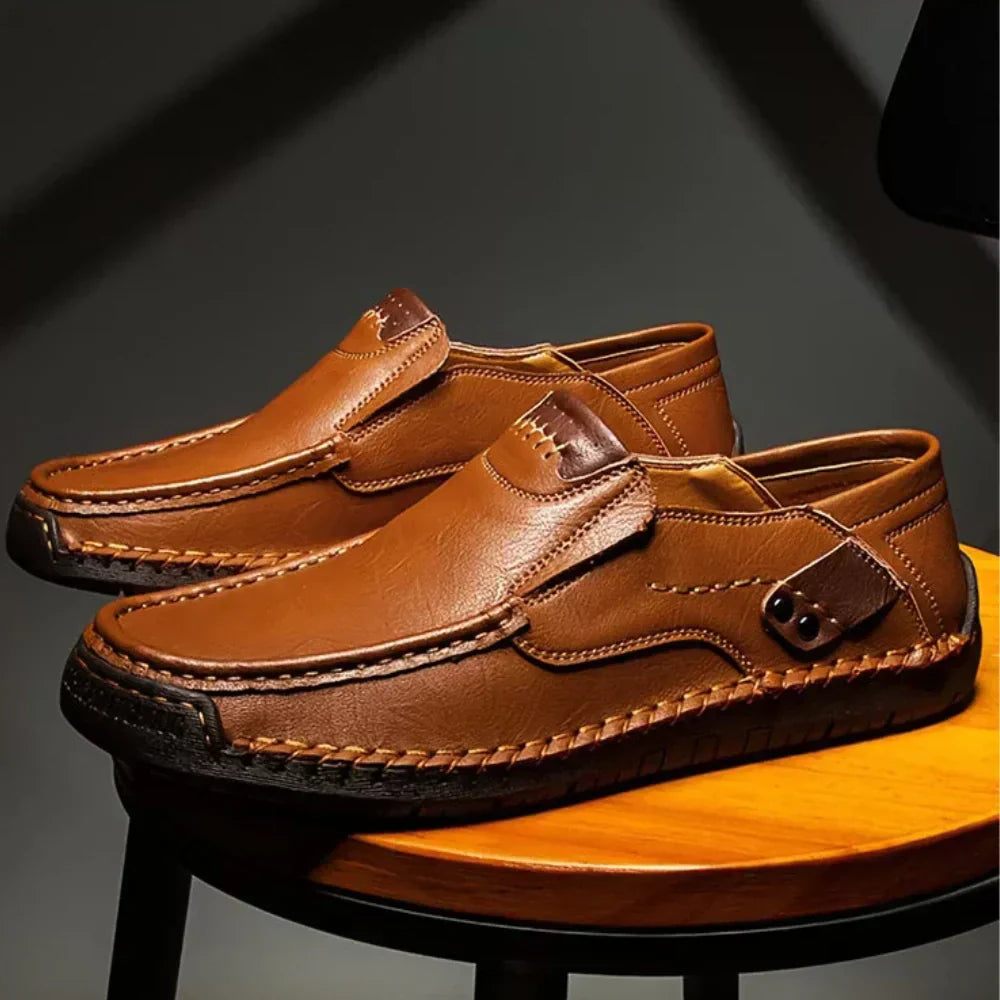 Mocassins à enfiler en cuir pour homme – SoftStep