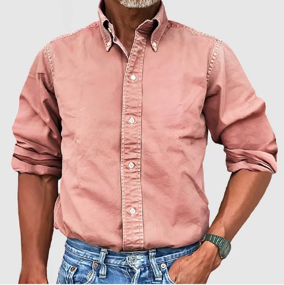 Klassiek denim casual overhemd met lange mouwen