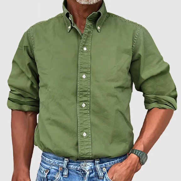 Klassiek denim casual overhemd met lange mouwen