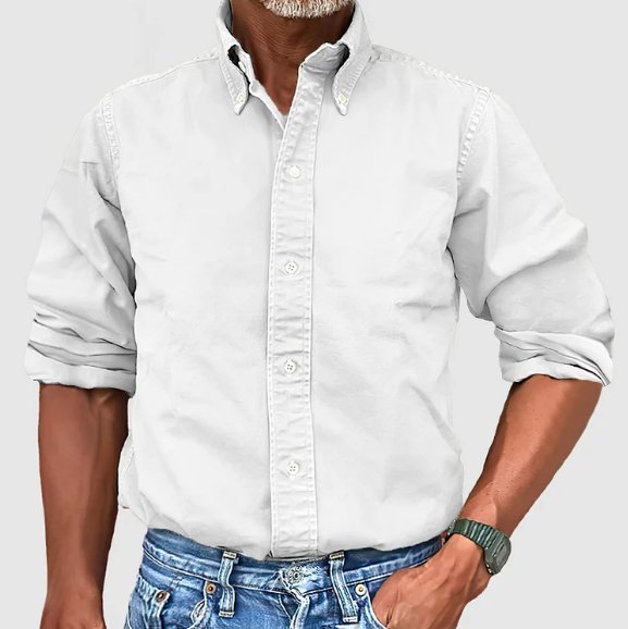 Klassiek denim casual overhemd met lange mouwen