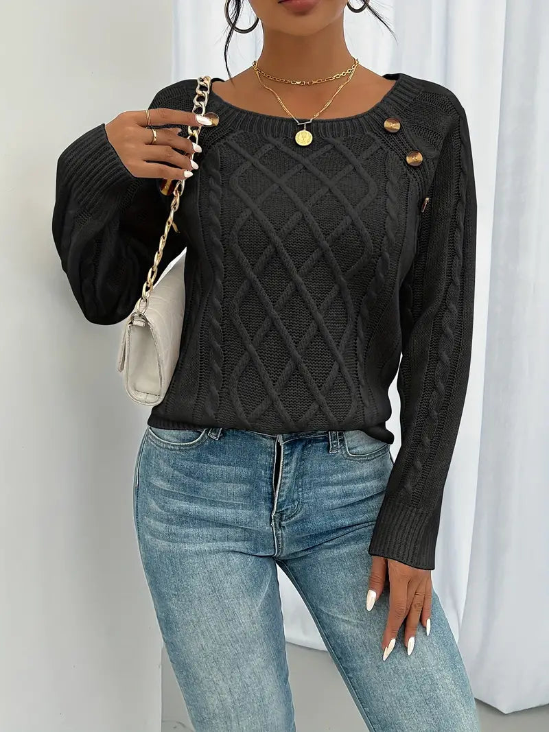 Elise Elegante Trui met Knoopjes