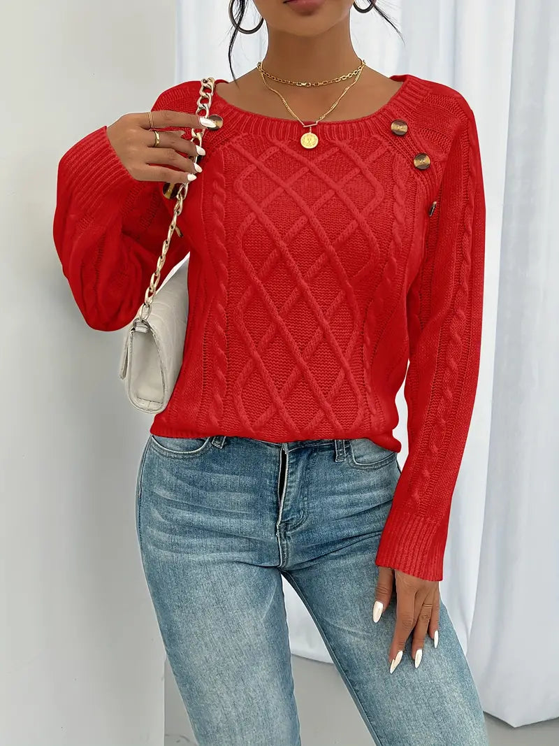 Elise Elegante Trui met Knoopjes