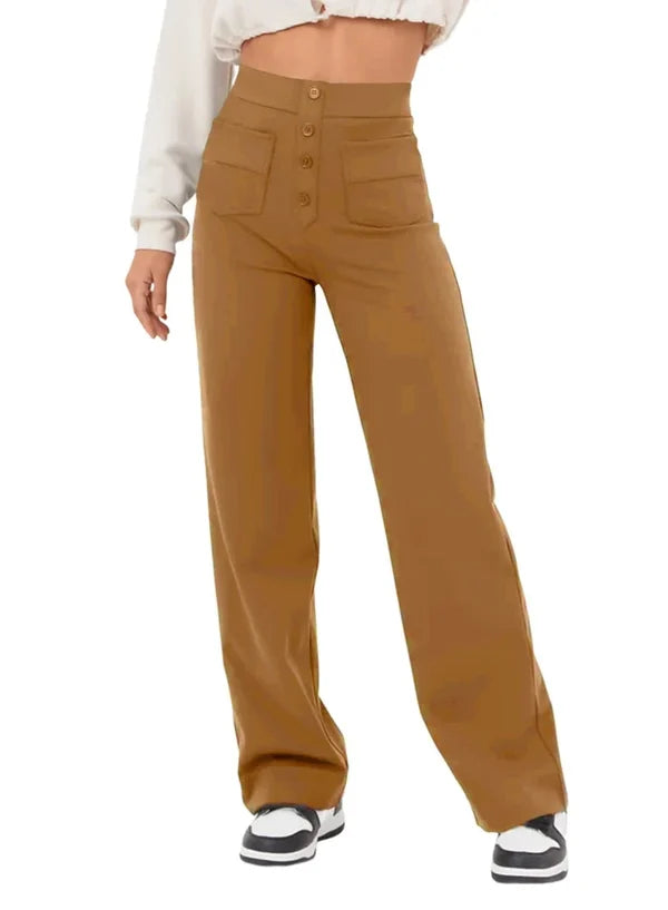 Sophie High-Waisted Stretchbroek met Zijzakken