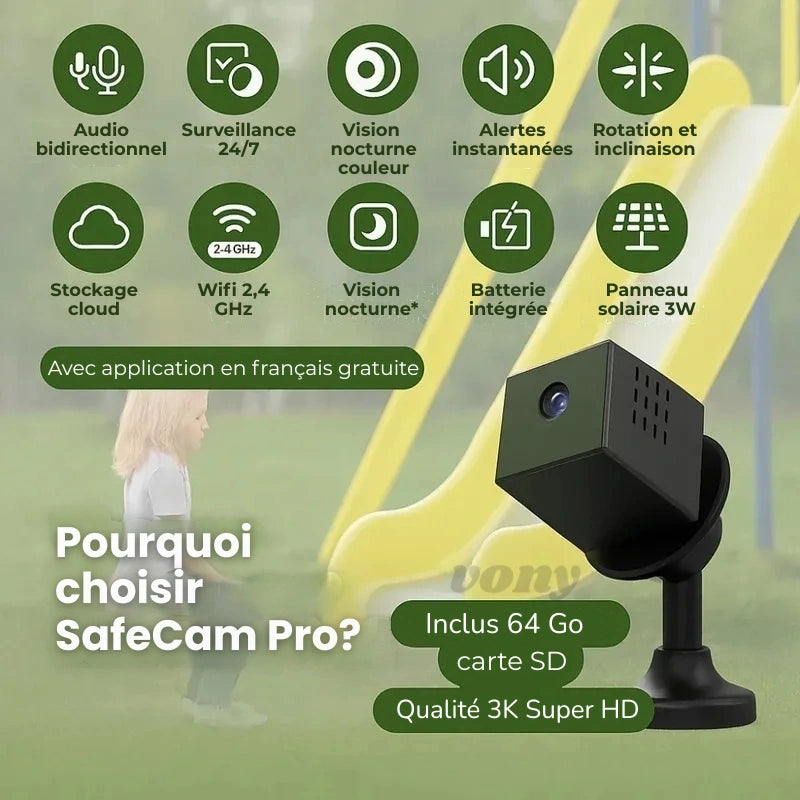 SafeCam Pro™ | Toujours protégé, sans wifi ni courant