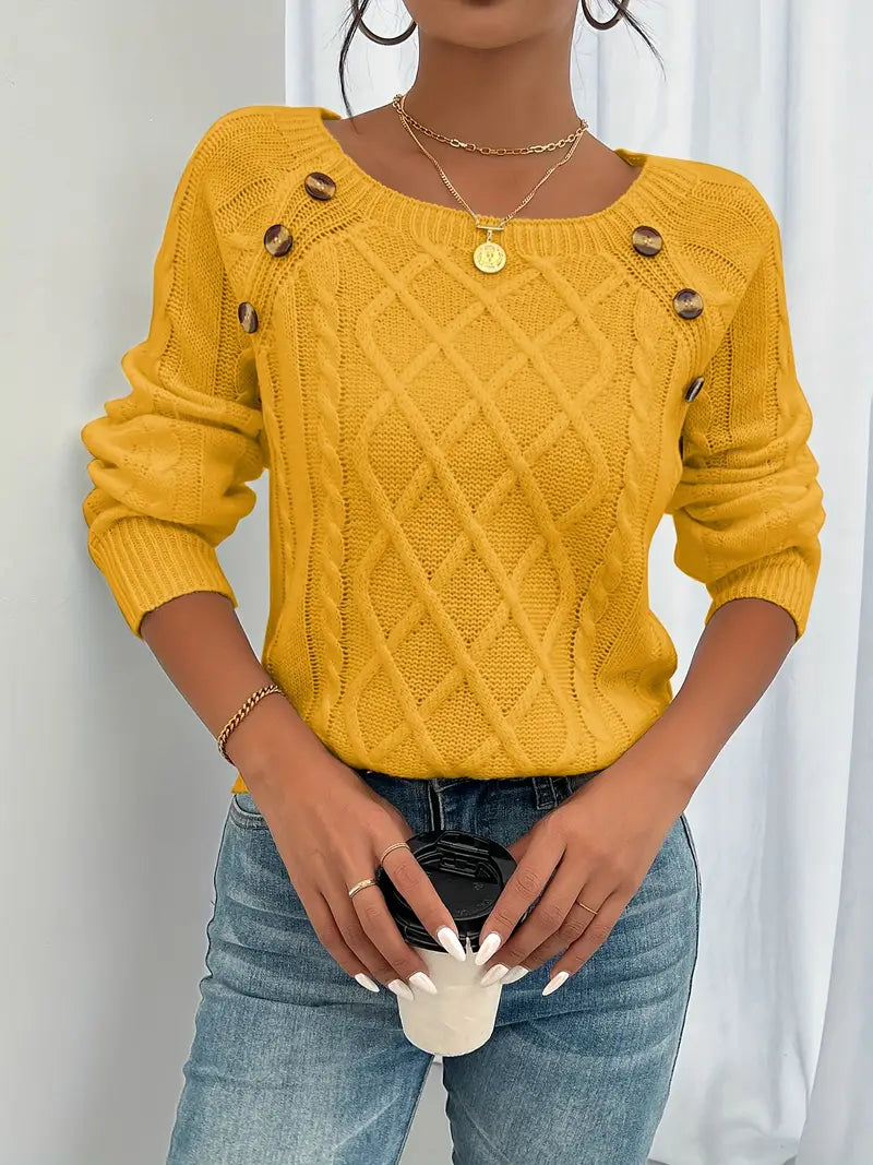 Elise Elegante Trui met Knoopjes