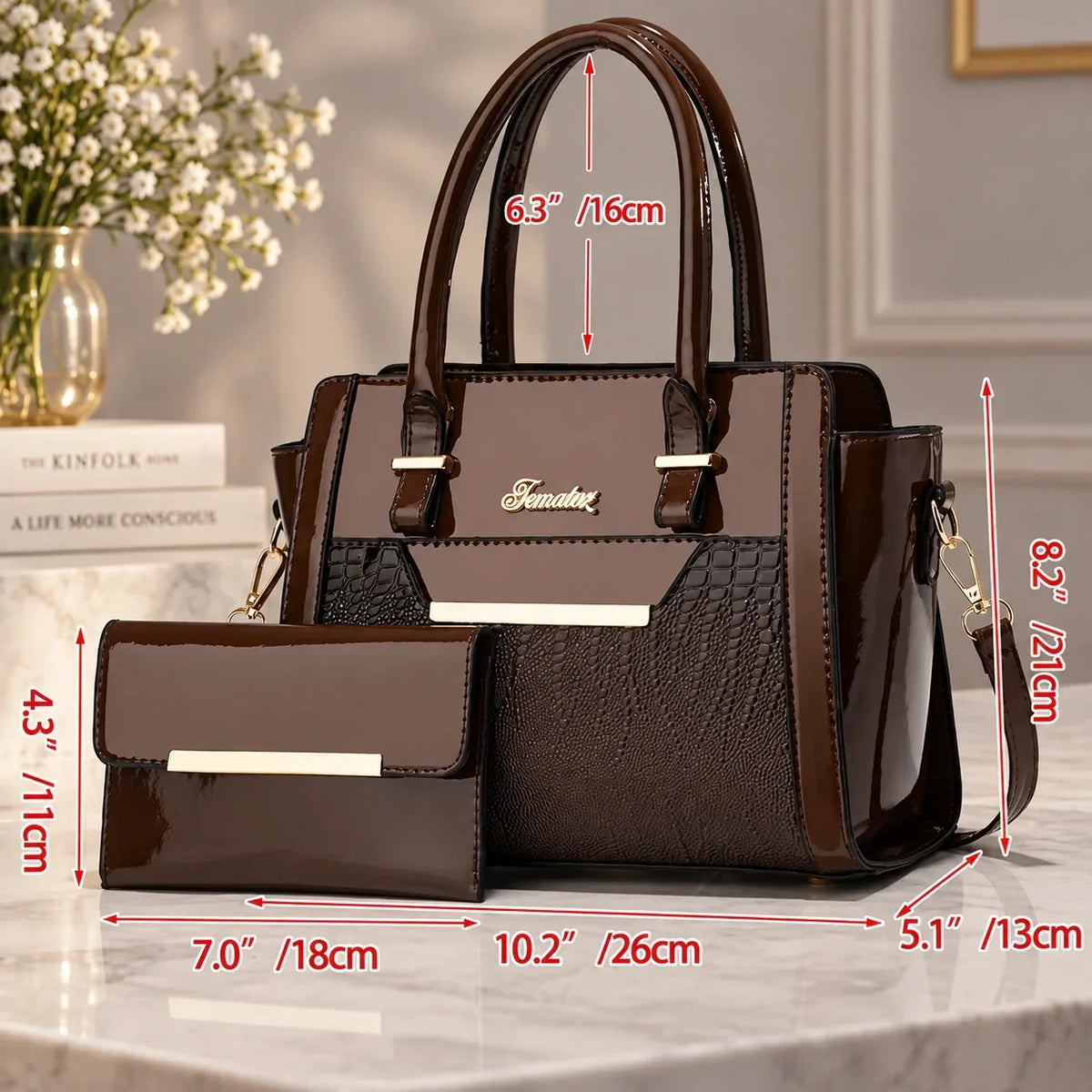 Finesse | Ensemble de sacs à main 2 pièces pour femme – Cabas & portefeuille