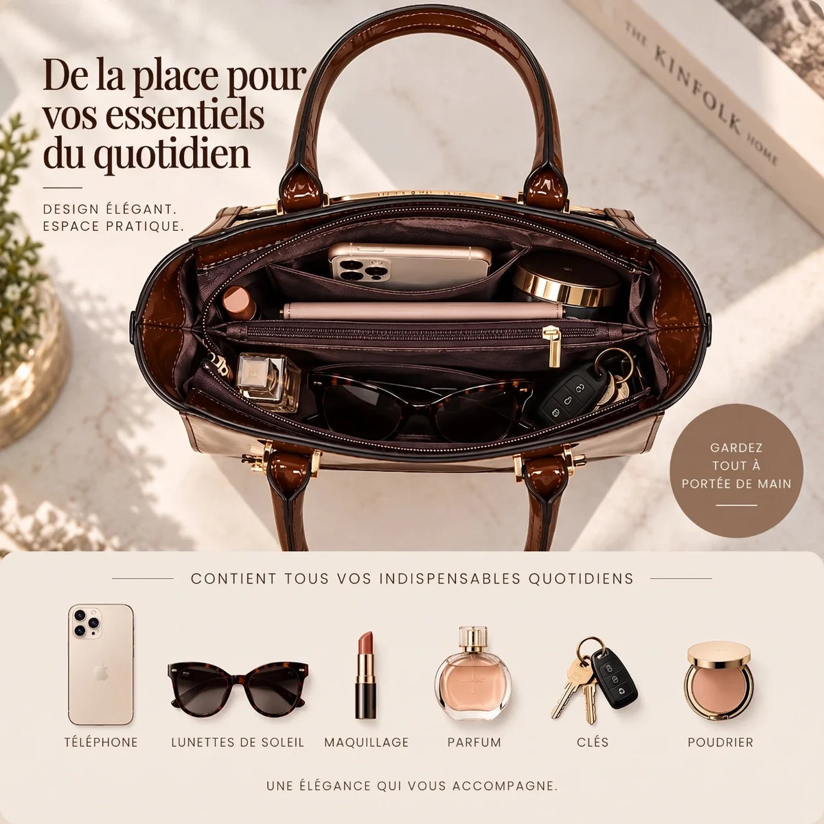 Finesse | Ensemble de sacs à main 2 pièces pour femme – Cabas & portefeuille