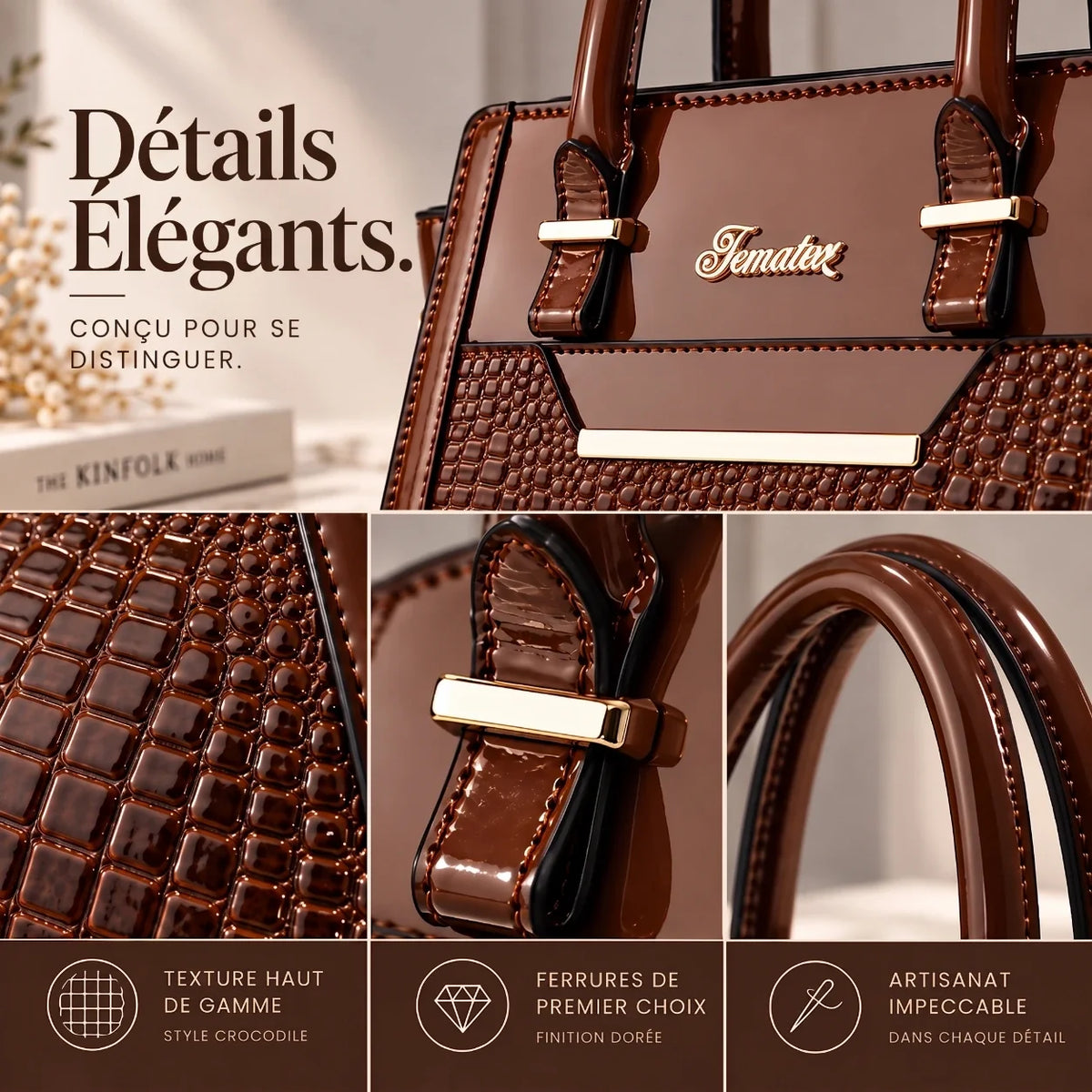Finesse | Ensemble de sacs à main 2 pièces pour femme – Cabas & portefeuille