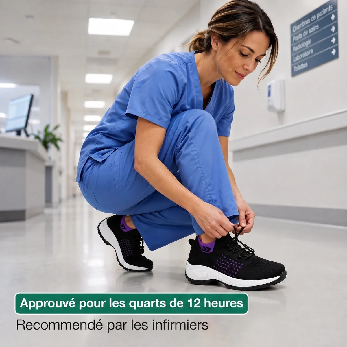 OrthoShift™ – Chaussures de travail 12 h pour soulager les douleurs aux pieds, genoux & dos