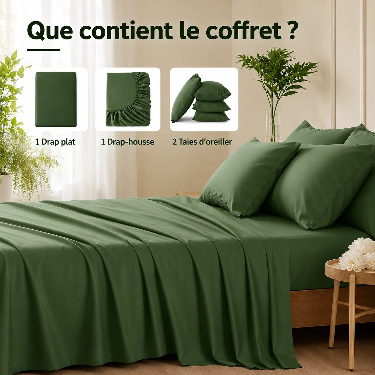 Bamboo Cooling Sheet Set 4 pièces