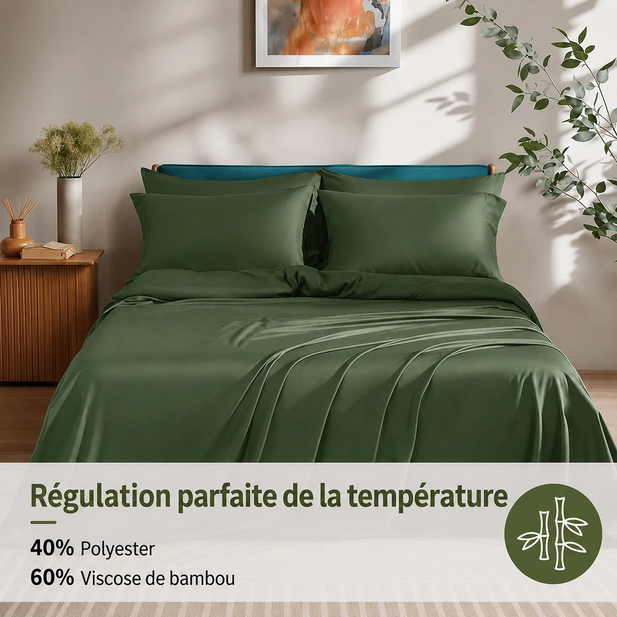 Bamboo Cooling Sheet Set 4 pièces