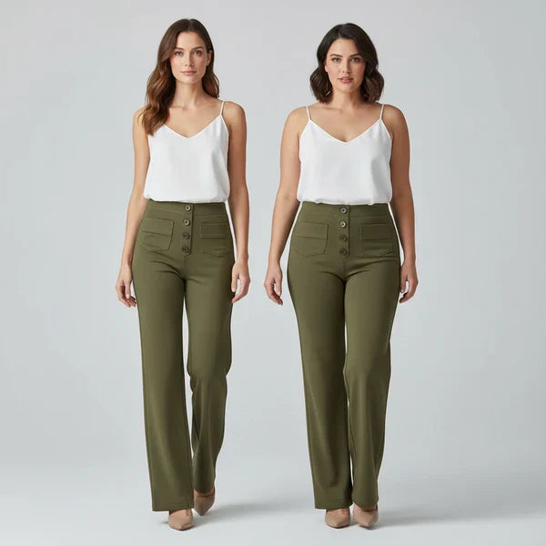 Pantalon Taille Haute Extensible avec Poches Latérales - Sophie