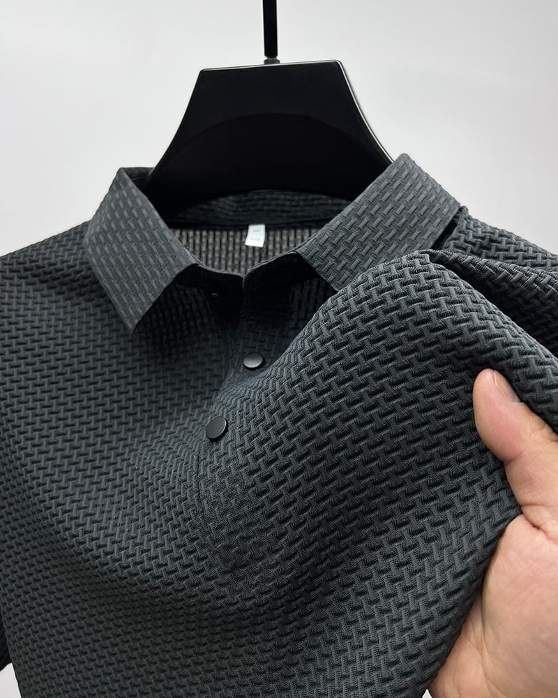Comfortabel getextureerd stretch poloshirt