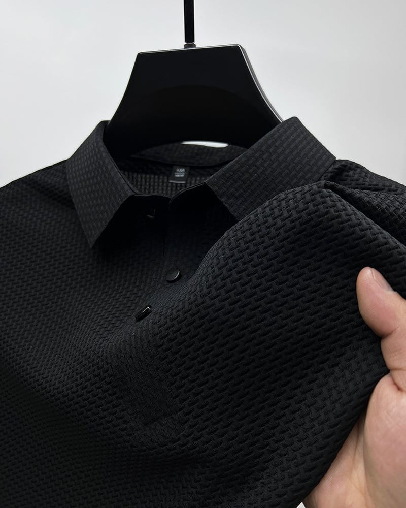 Comfortabel getextureerd stretch poloshirt