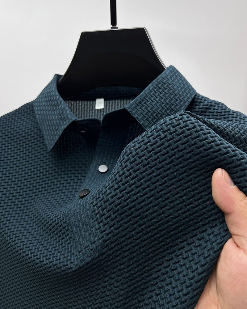 Comfortabel getextureerd stretch poloshirt