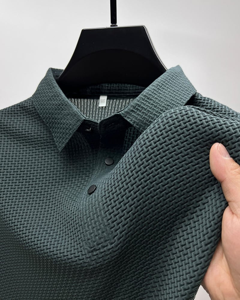 Comfortabel getextureerd stretch poloshirt
