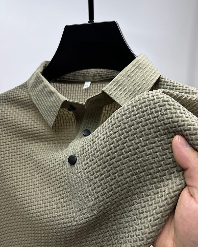 Comfortabel getextureerd stretch poloshirt