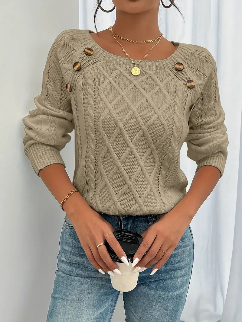 Elise Elegante Trui met Knoopjes
