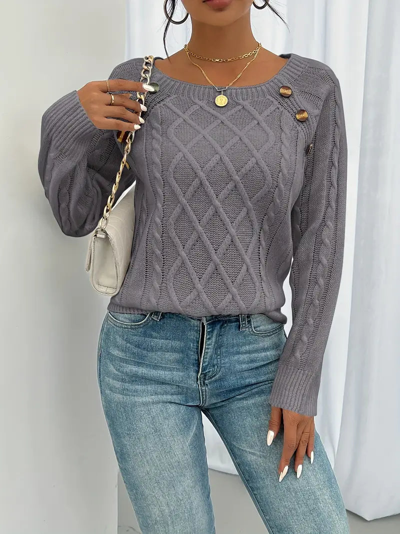Elise Elegante Trui met Knoopjes