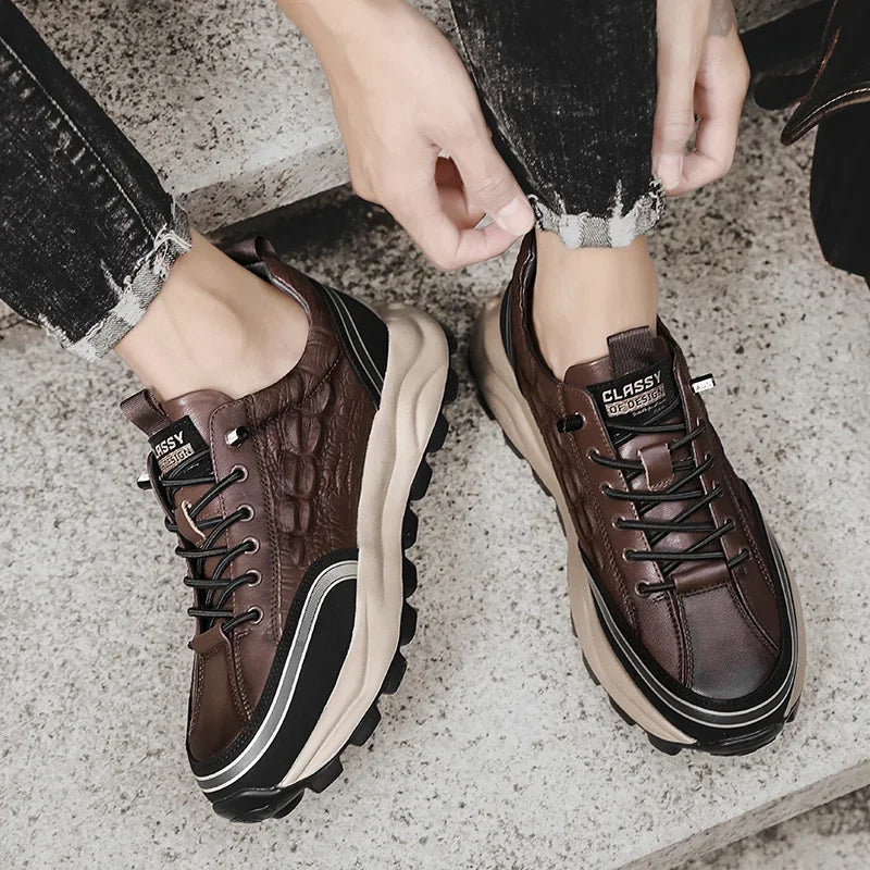 Baskets Homme en Cuir Texturé - Classy