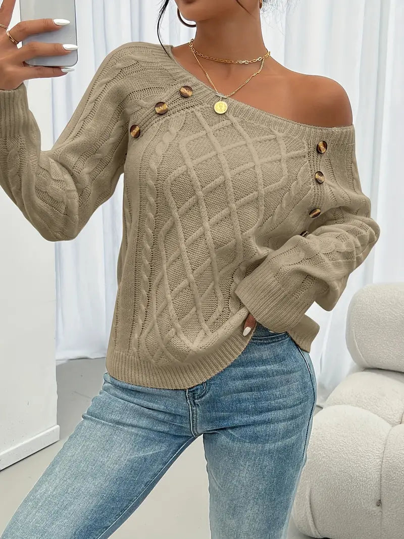 Elise Elegante Trui met Knoopjes