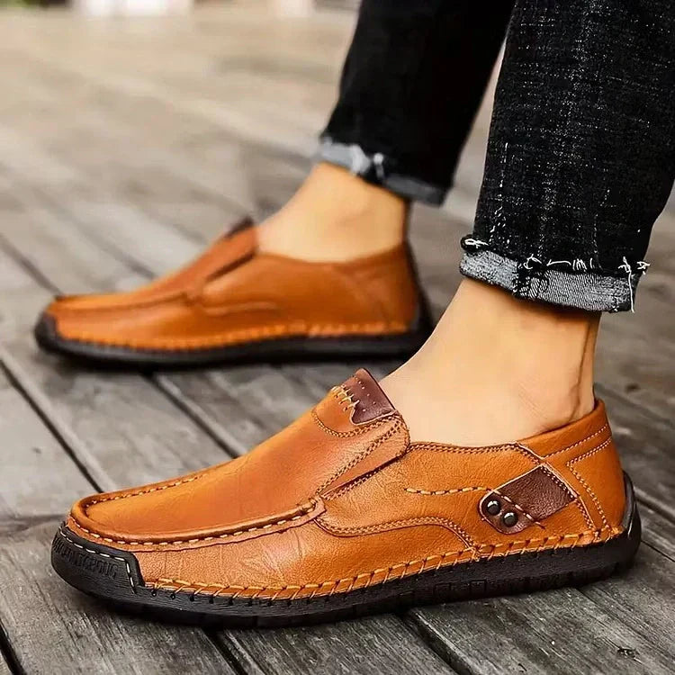Mocassins à enfiler en cuir pour homme – SoftStep